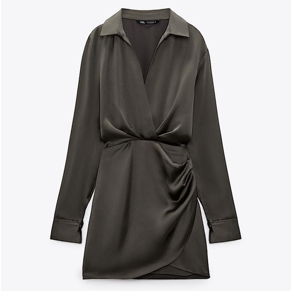 Zara satin ruched dress - Picture 2 of 4